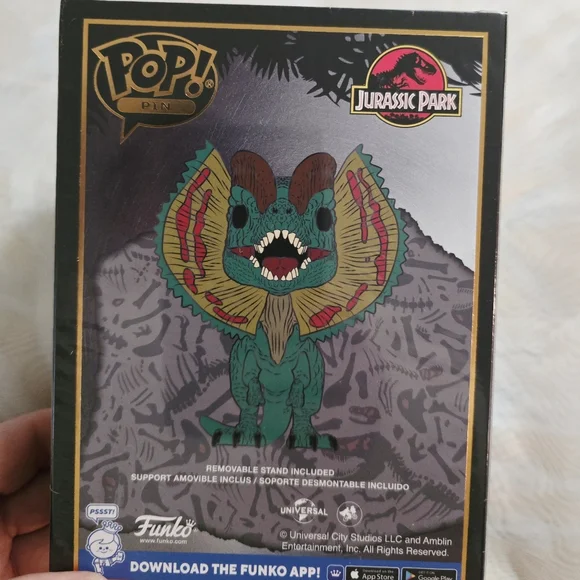 Funko Jurassic Park Dilophosaurus Enamel Pin Dinosaur Collectible - Picture 2 of 2